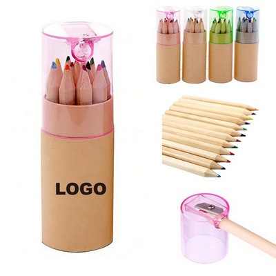 Bright 12-Colored Pencil Set with Sharpener