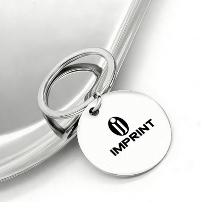Laser Engraved 1.2" Round Stainless Steel Keychain