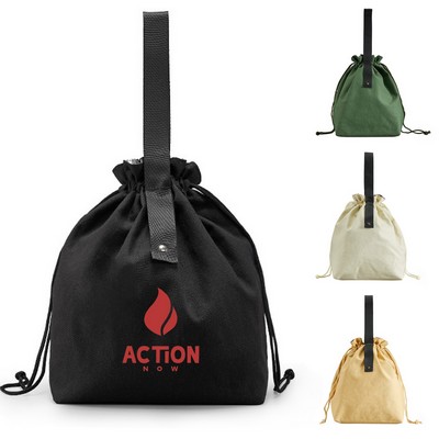 Canvas Drawstring Insulated Lunch Bag