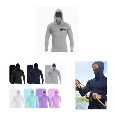 Sun Protection Hoodie With Face Cover Quick Dry Outdoor Fishing Shirt