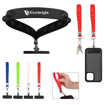 Silicone Push Pop Phone Tether Wristlet