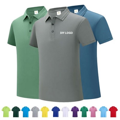Custom Men Business Polo Shirt Short Sleeve Work Uniform
