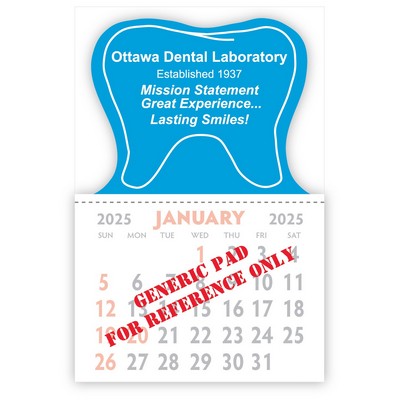 Designer Shaped Kwik-Stik Smooth Vinyl Calendar w/ Tooth Top