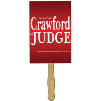 Jumbo Rectangle Rally Hand Sign w/12" Wooden Stick