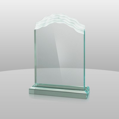 Jade Green Wave Top Award (7"x5"x2")