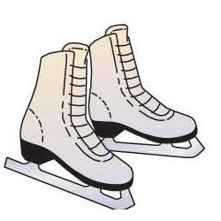 Ice Skates Promotional Magnet w/ Strip Magnet (2 Square Inch)