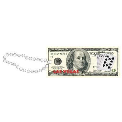 Las Vegas Royal Flush $100 Bill Key Chain w/ Black Back (6 Square Inch)