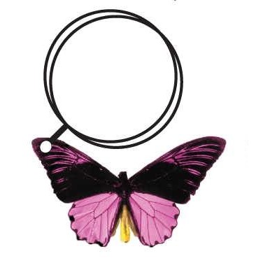 Black & Purple Butterfly Keychain w/Mirrored Back (2 Square Inch)