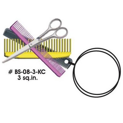 Beautician Combo Keychain w/Mirrored Back (6 Square Inch)