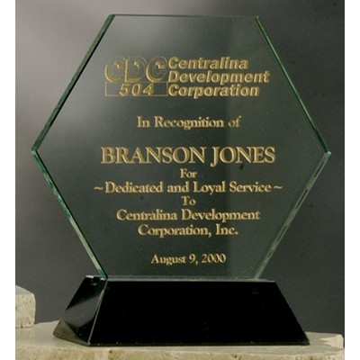 6" Hexagon Award w/Marble Base