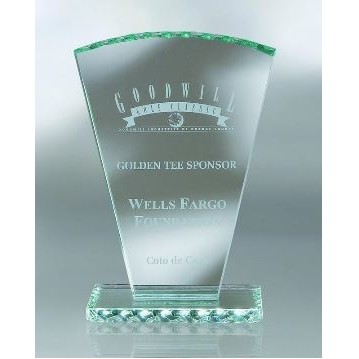 Medium Pearl Edge Jade Glass Fan Award
