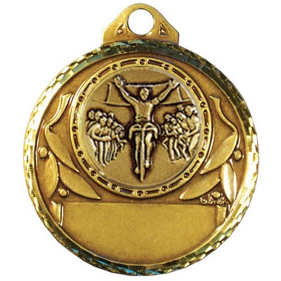 Stock Diamond Struck 2" Medal- Bicycling