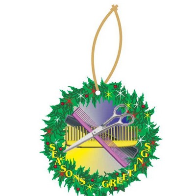 Beautician Combo Executive Wreath Ornament w/ Mirrored Back (2 Square Inch)