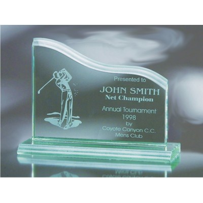 Jade Glass Waterfall Horizontal Wave Award (8¼"x10")