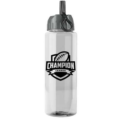 Garyline® Guzzler Bottle with Ring-Straw Lid - 32 oz.