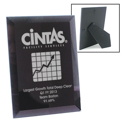 7"x9" Black Glass Plaque