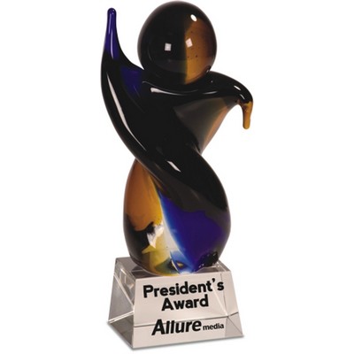 9" Twisted Body Art Glass Award