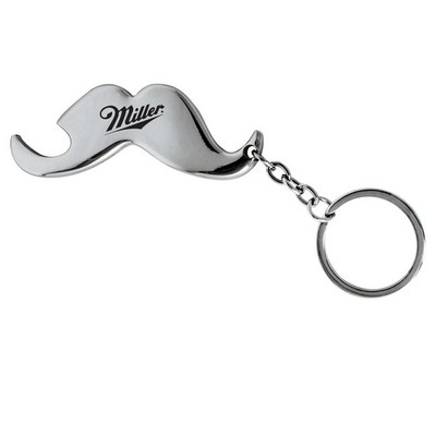 Mustache Bottle Opener Keychain