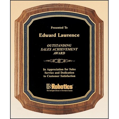 American Walnut Plaque with Notched Corners, 7 x 8"