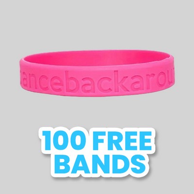 Custom Text Debossed Wristbands - 1"