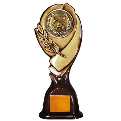 Stock 15" Classic Trophy with 2" Baseball Coin and Engraving Plate