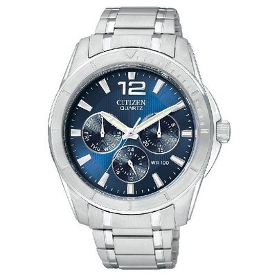 Citizen® Men's Quartz Stainless Steel Watch W/ Blue Dial