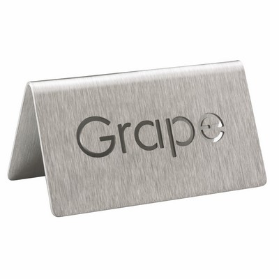 Laser Cut Stainless Steel ID Table Tent (Grape)