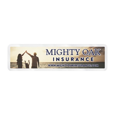 Rectangle Sticker | Round Corners | 1" x 3 3/4"| Clear Static | Static Face | Digital