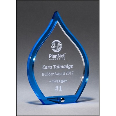 Blue Flame Acrylic with Clear Pop-Out Center 6 "W x 8-1/4 "H