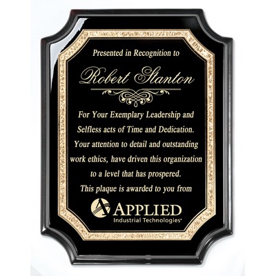 Ebony Plaque w/ Notched Corners, 9x12"