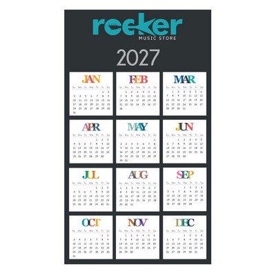 Paper Wall Calendar - 30"x52"