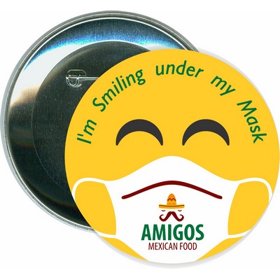 Smiling Under My Mask, COVID-19, Coronavirus - 3'' Round Button