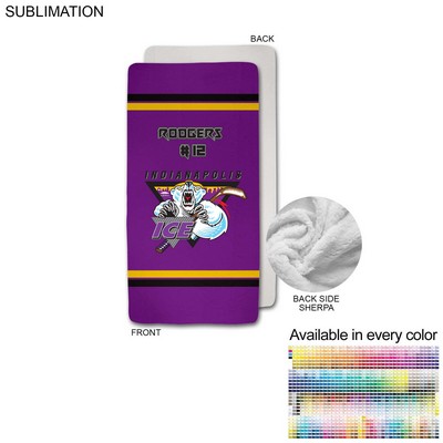 Team Blanket in Plush Sherpa Faux Wool Lined Micro Mink, Stadium Size, Sublimated (30"x60")