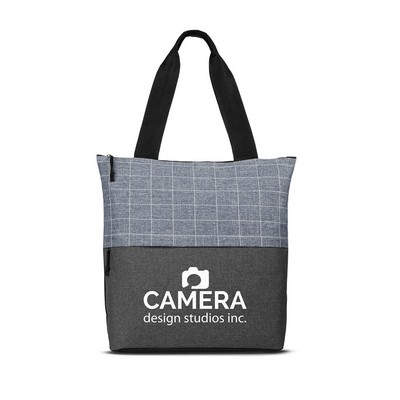 Flannel Check Accent Tote Bag