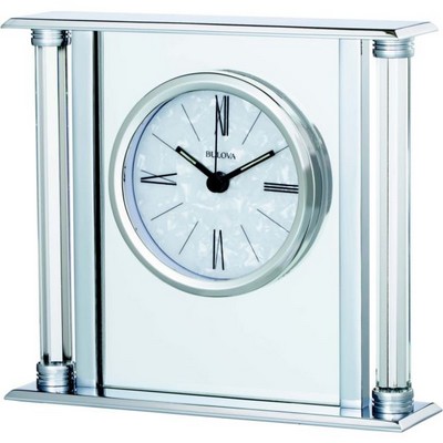 Bulova® Pearl Silver Mantle Clock