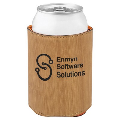 3 3/4" Bamboo Leatherette Beverage Holder