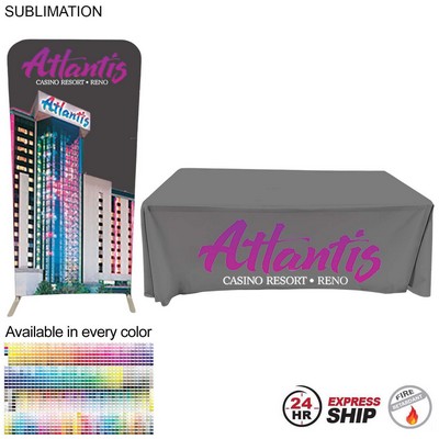 24 Hr Express Ship- Trade Show Booth Package Sleek, 3'W EuroFit Display & 6' Sublimated Tablecloth