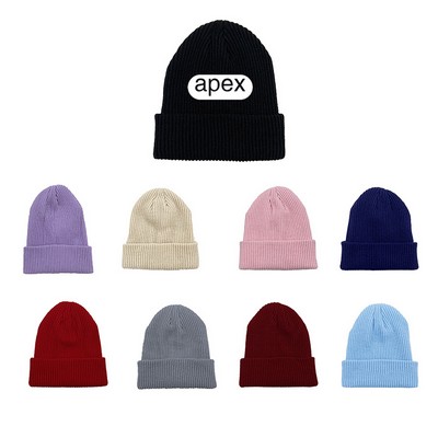 High Elasticity Soft Ribbed Knit Cap
