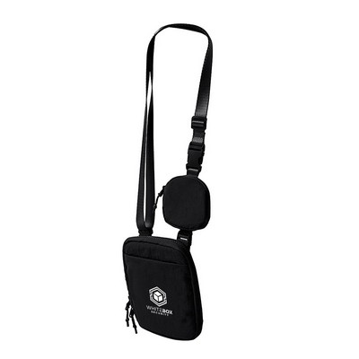 Unisex Crossbody Bag with Removable Small Pouch Adjustable Belt Bag for Cell Phone Travel Running