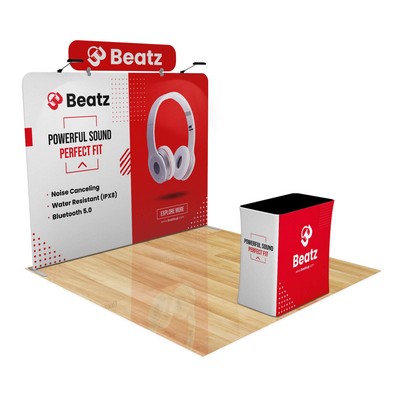 10' Trade Show Display with Tension Fabric Backdrop