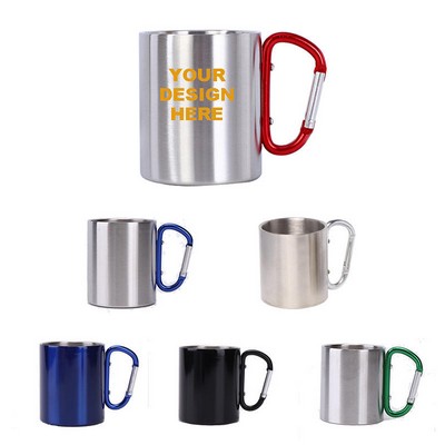 10 Oz. Stainless Steel Carabiner Mug