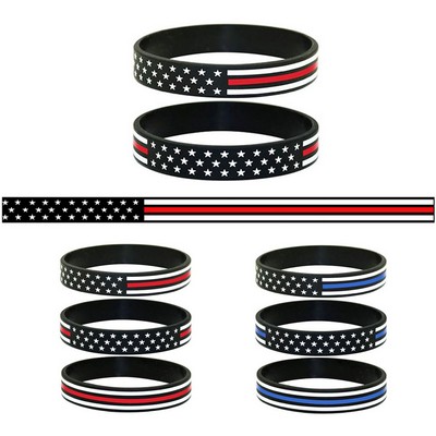 Debossed U.S. Patriotic Silicone Bracelets