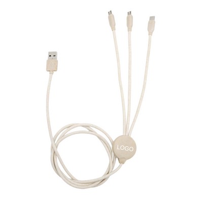 3-in-1 Wheat Straw Charging Cable