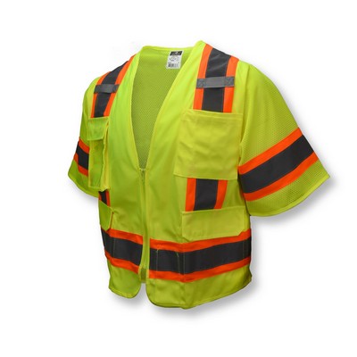 Radians® Type R Class 2 Heavy Duty Mesh Surveyor Vest with Zipper