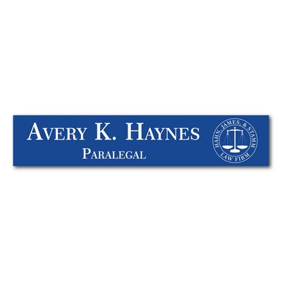 Name Plate Patriot Blue Plastic Etches To White - 2X10 Laser Engrave