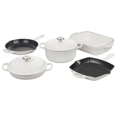 Le Creuset 7Pc Signature Cast Iron Cookware Set White