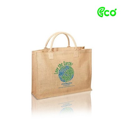 Ecofriendly Jute Shopping Tote with Cotton Webbed Handles