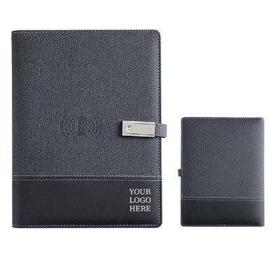 Wireless charging Notebook With 16GB Flashdrive