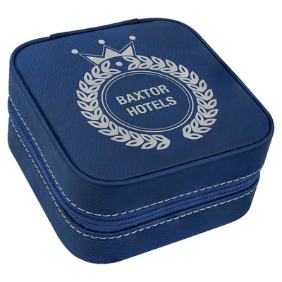 Leatherette Travel Jewelry Box with Tan Lining