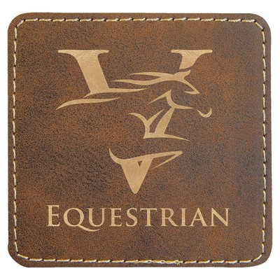 Square Leatherette Patch with Adhesive